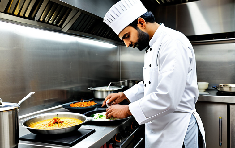 Modern Pakistani Restaurant Kitchen**

"A professional chef, fully clothed in a clean, white chef's uniform, preparing a traditional Pakistani dish in a modern restaurant kitchen, stainless steel appliances, bright lighting, safe for work, appropriate content, perfect anatomy, natural proportions, family-friendly, high quality, well-formed hands."

**