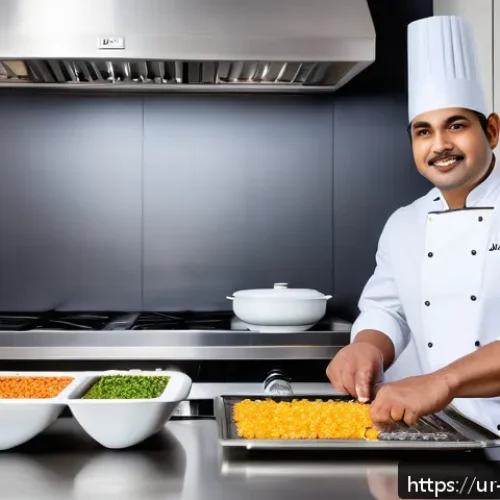 국제요리사 실무 경험을 돋보이게 만드는 법 - A professional international chef in a modern, upscale kitchen, demonstrating the use of advanced co...